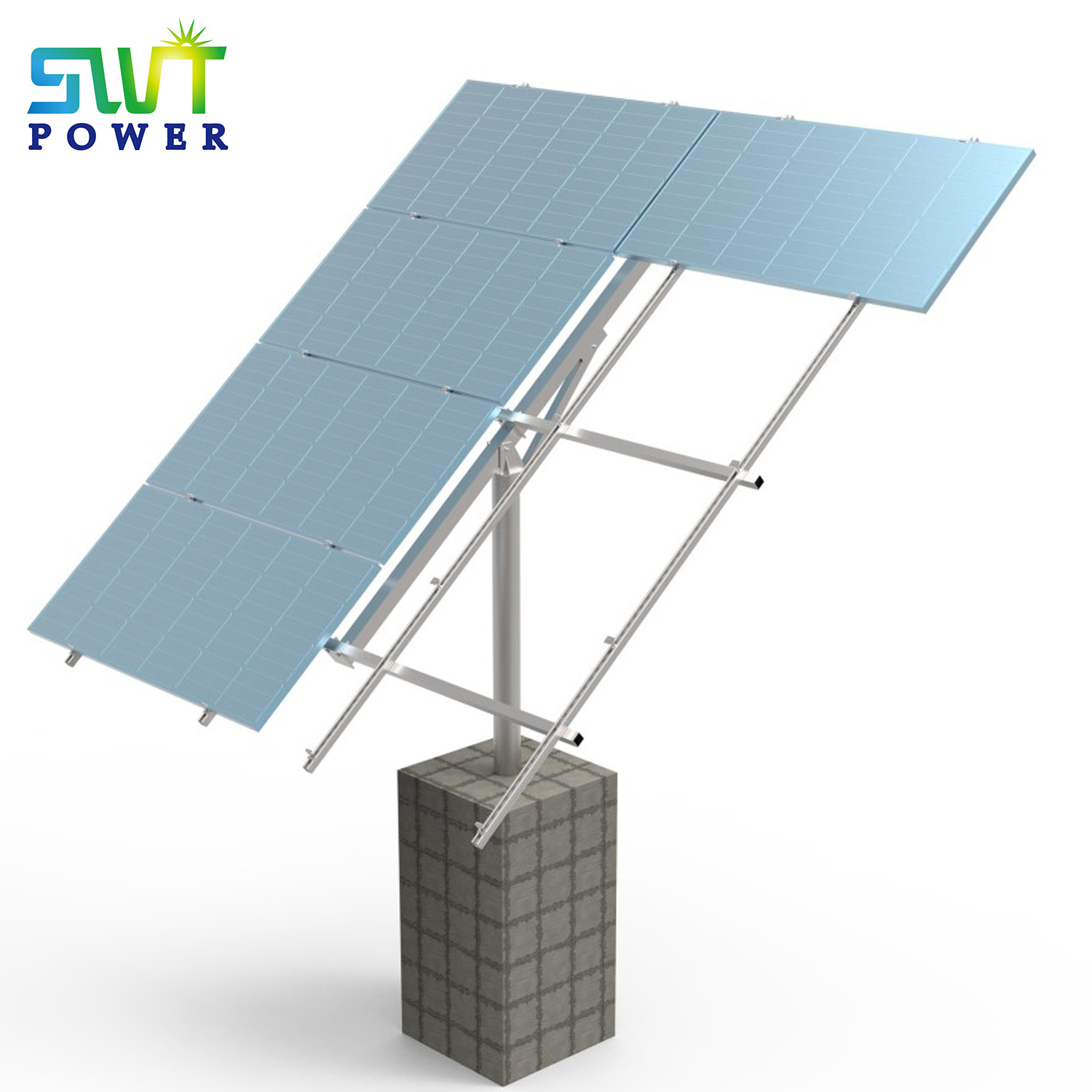 Solar Panel Pole Mount Stand for Mounting System for ground aluminum solar panel bracket steel Structure screw ground mount