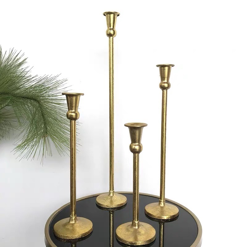 SWT  Rustic Candle Holders Set Metal Candle Stand Tall Retro Fall Pillar Candleholder