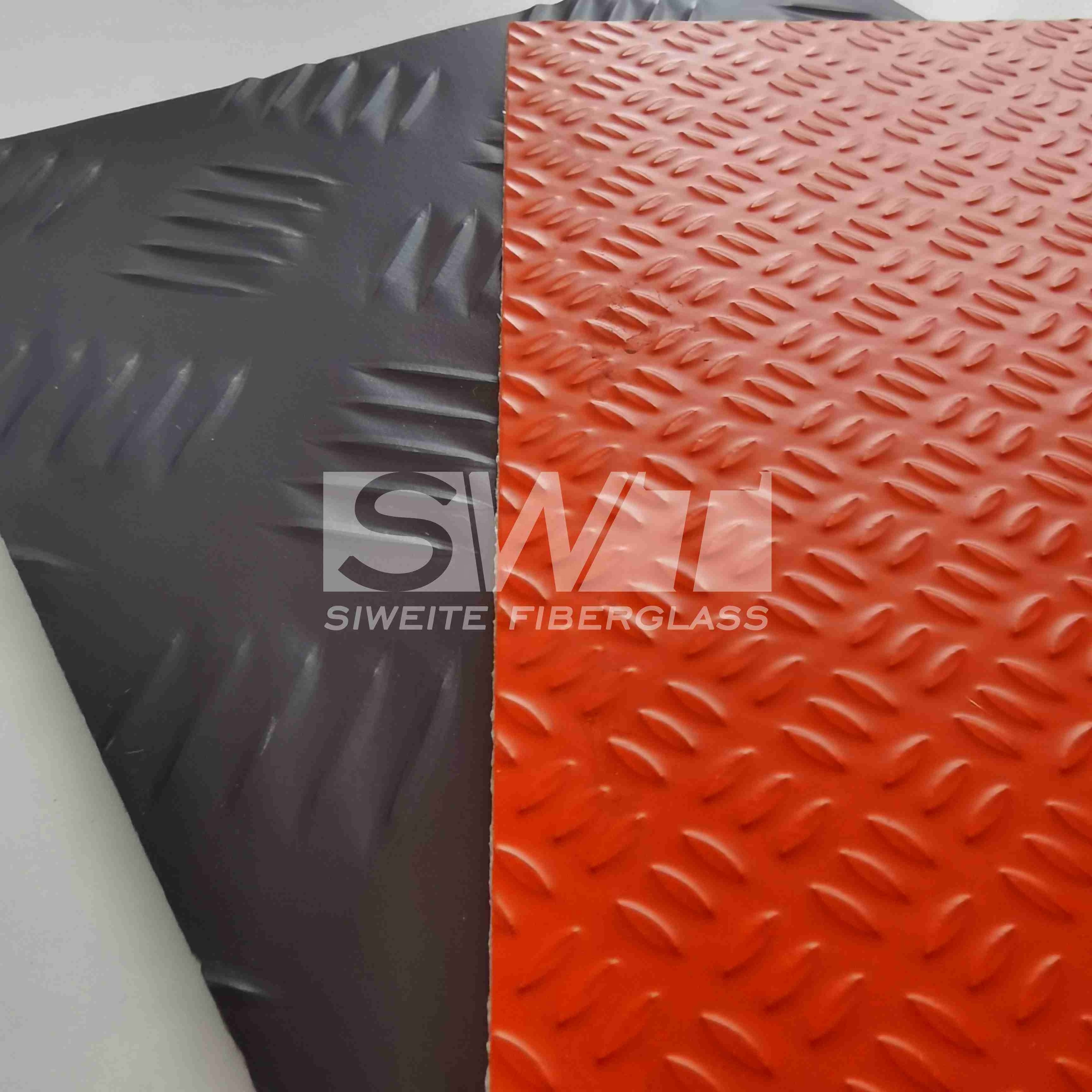 Laminated FRP Translucent Dry Van Panel Fiberglass Anti Slip Embossed Sheet GRP Pebbled Surface Fiberglass Composite Coil