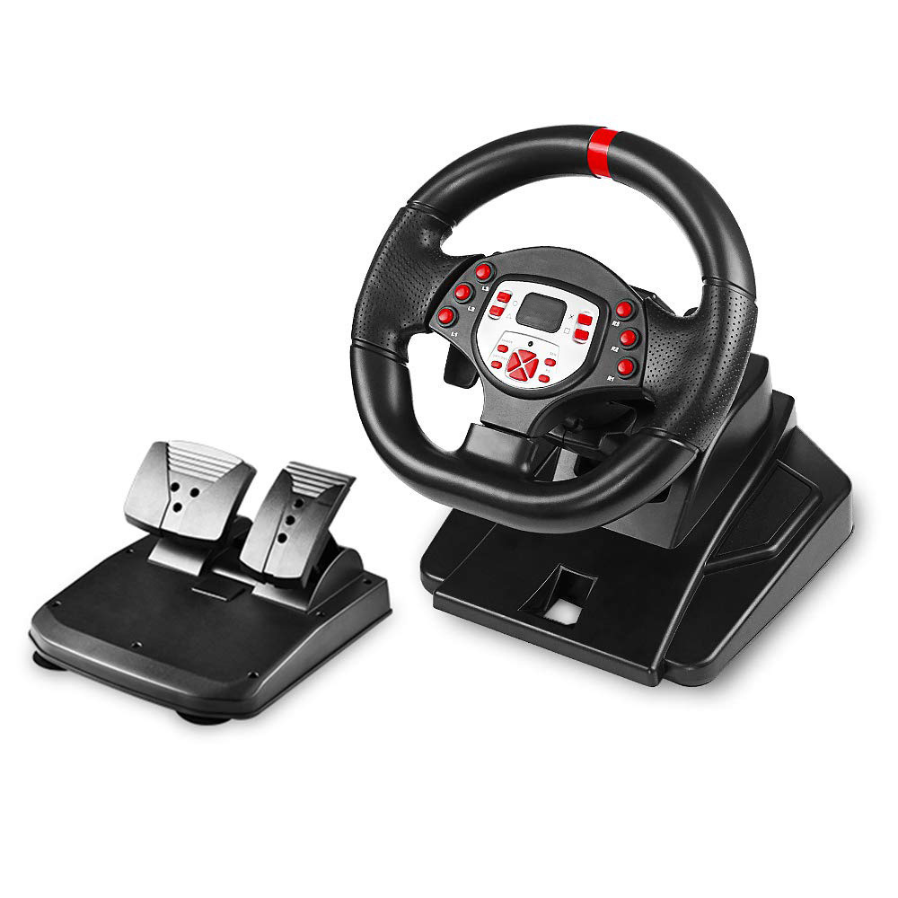 retro game steering P4 p3 switch x-box PC work STEAM with Vibration Computer Game Steering Wheel Racing Wheel