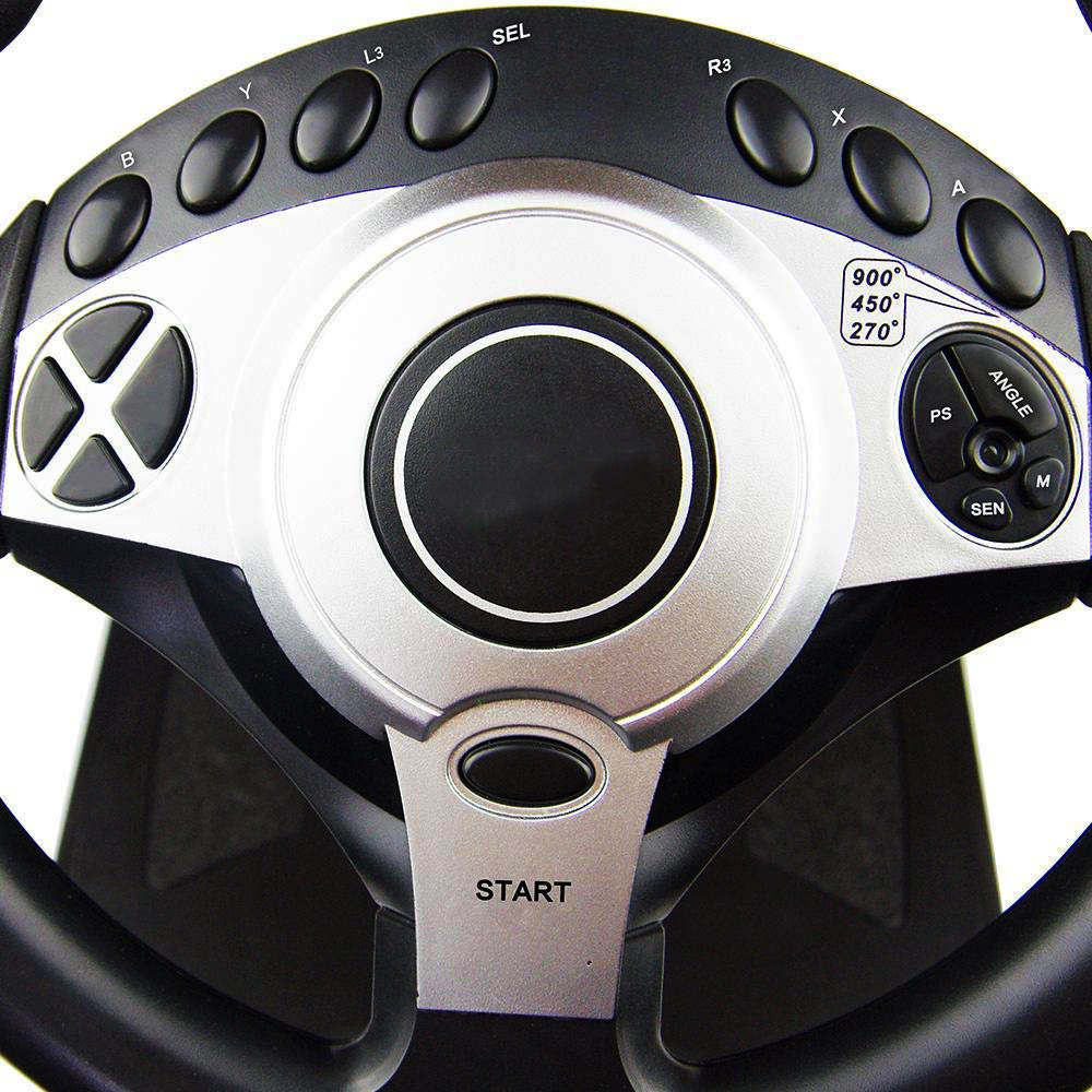 retro game steering P4 p3 switch x-box PC work STEAM with Vibration Computer Game Steering Wheel Racing Wheel