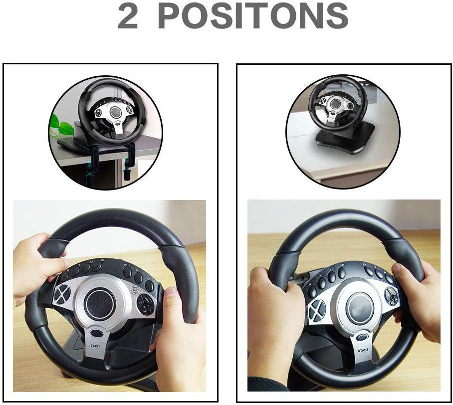 retro game steering P4 p3 switch x-box PC work STEAM with Vibration Computer Game Steering Wheel Racing Wheel