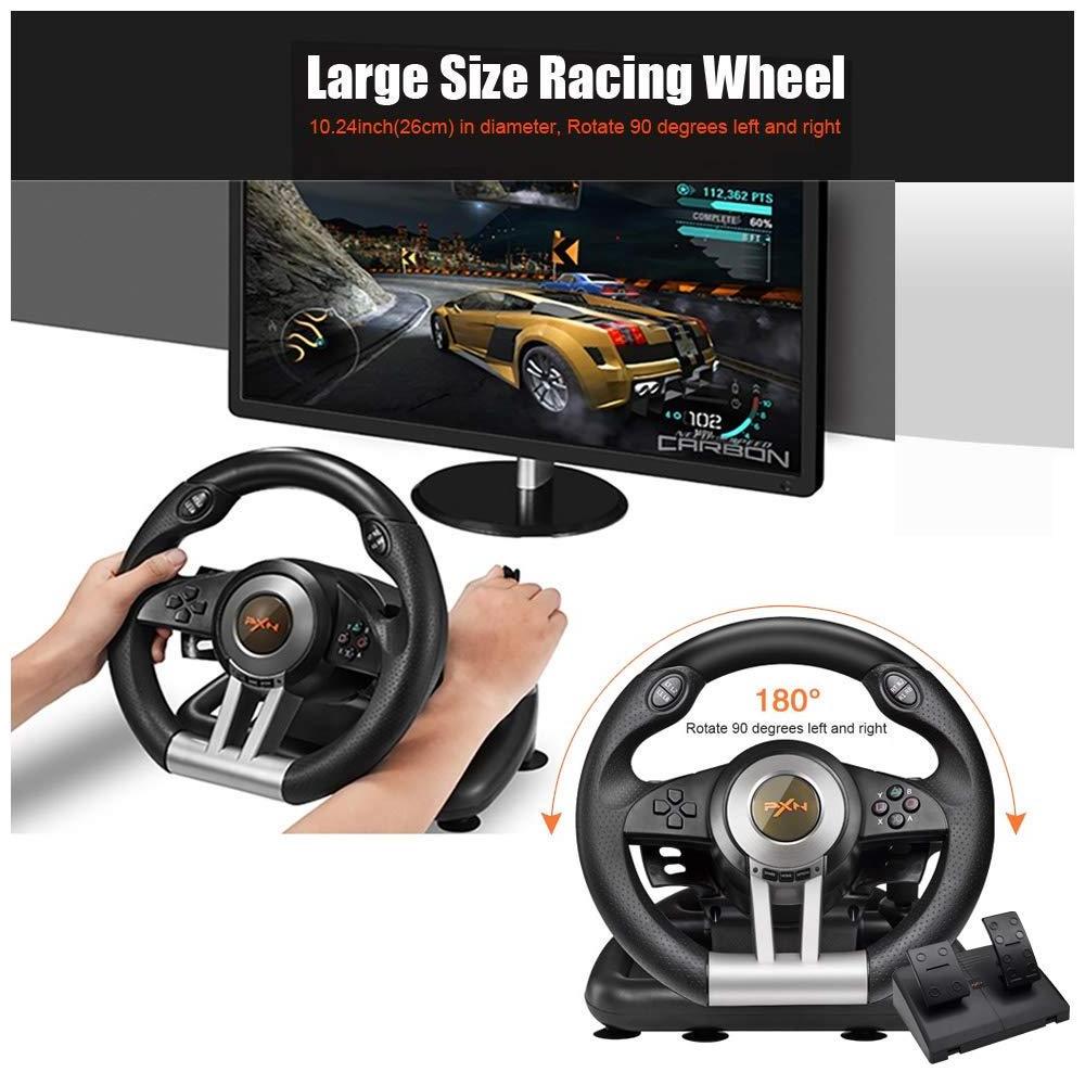 PXN V3 game steering Wheel 180 Degree Universal Usb Car Race Steering Wheel with Pedals for PS3 PS4 x-box One X S