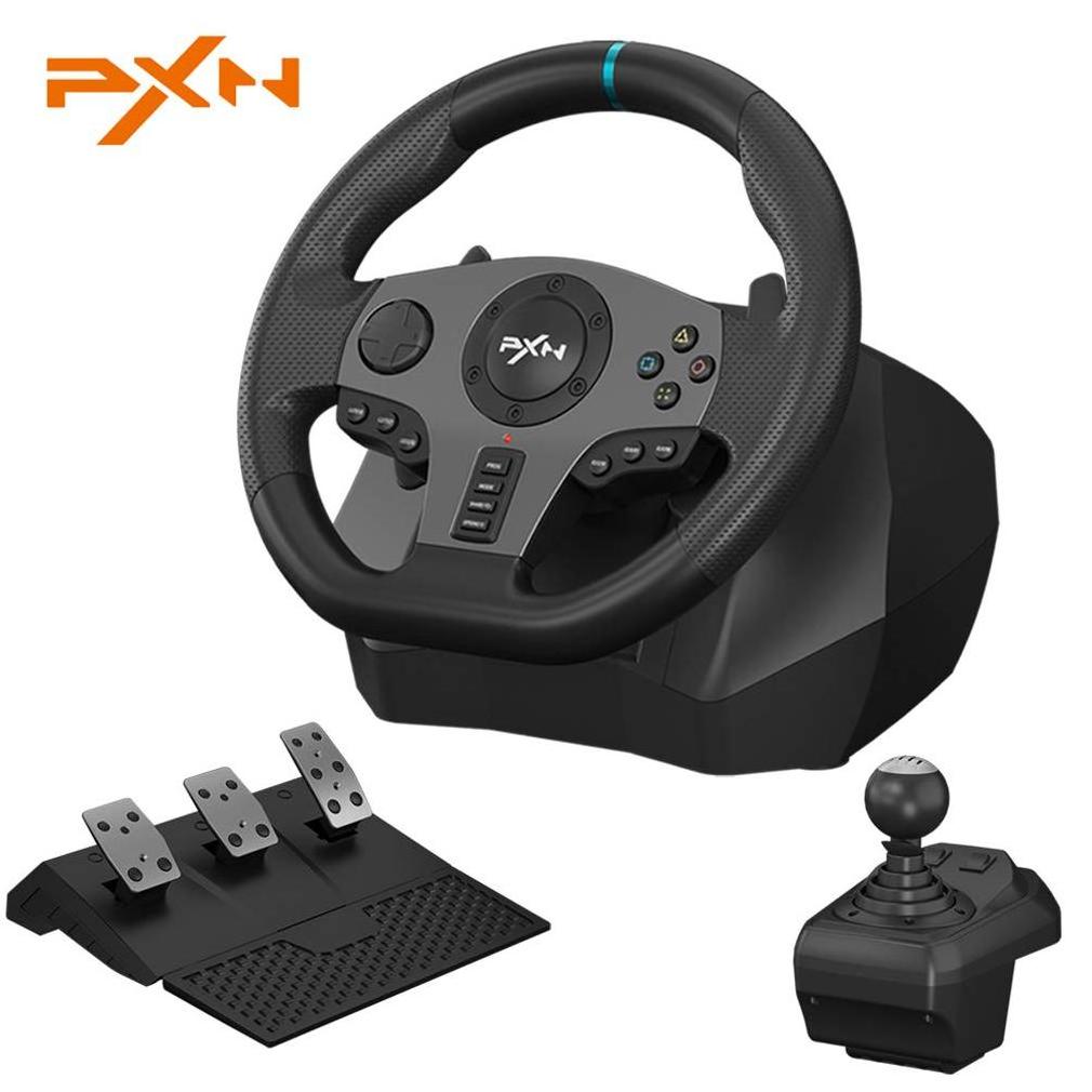 PXN V9 Racing Steering Wheel ps5 Gaming Racing Wheels Dual-Motor Feedback Driving for x-box Series X|S/PS3/PS4/PC/x-box