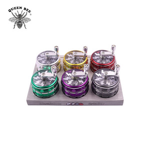 Wholesale 63 Mm Hand Crank Lighting Grinders Smoking Accessories Tobacco Herb Grinder Lightning Grinder