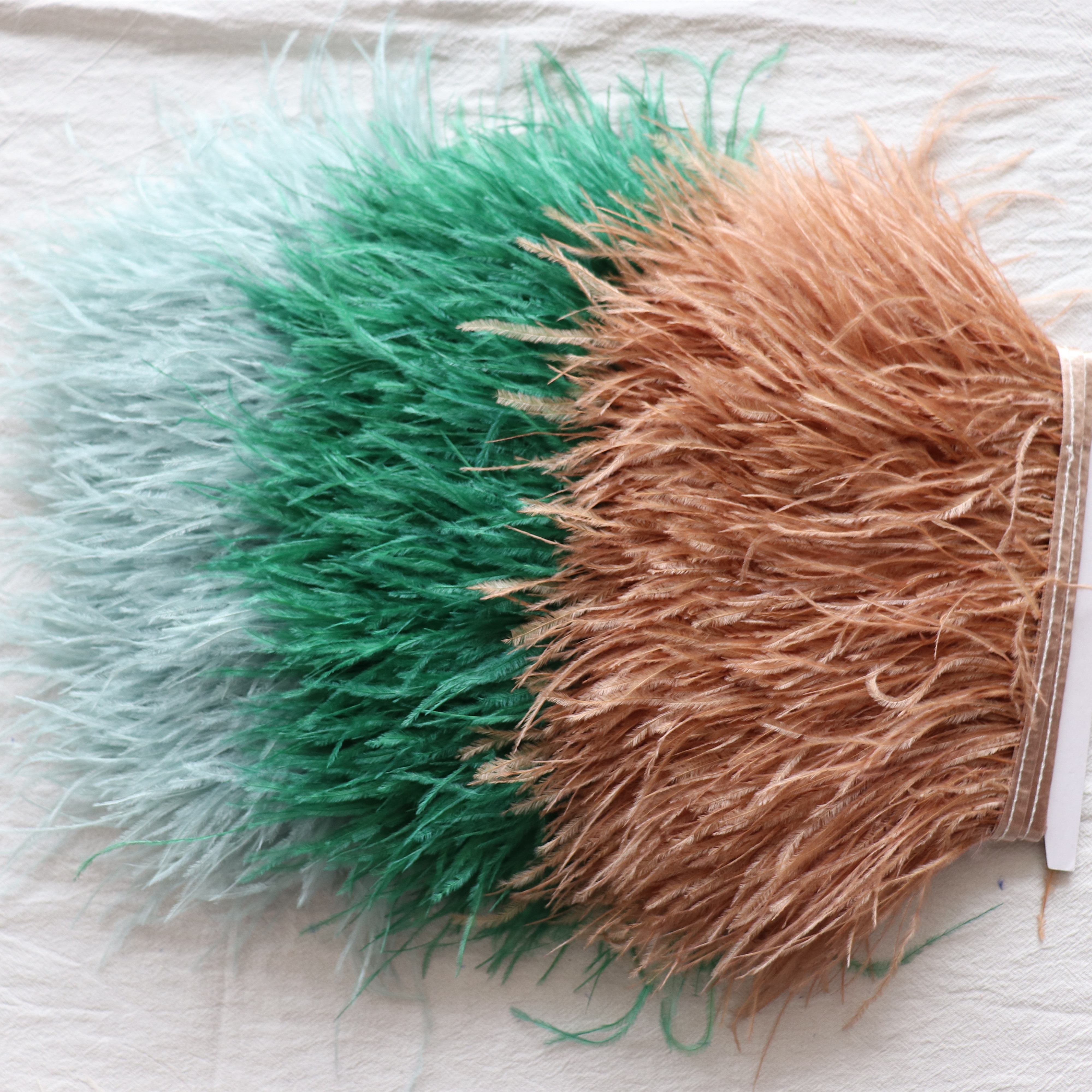 silk ribbon feather ostrich Trimming fringe 10-13 cm ostrich feather trimming for Bags Dresses