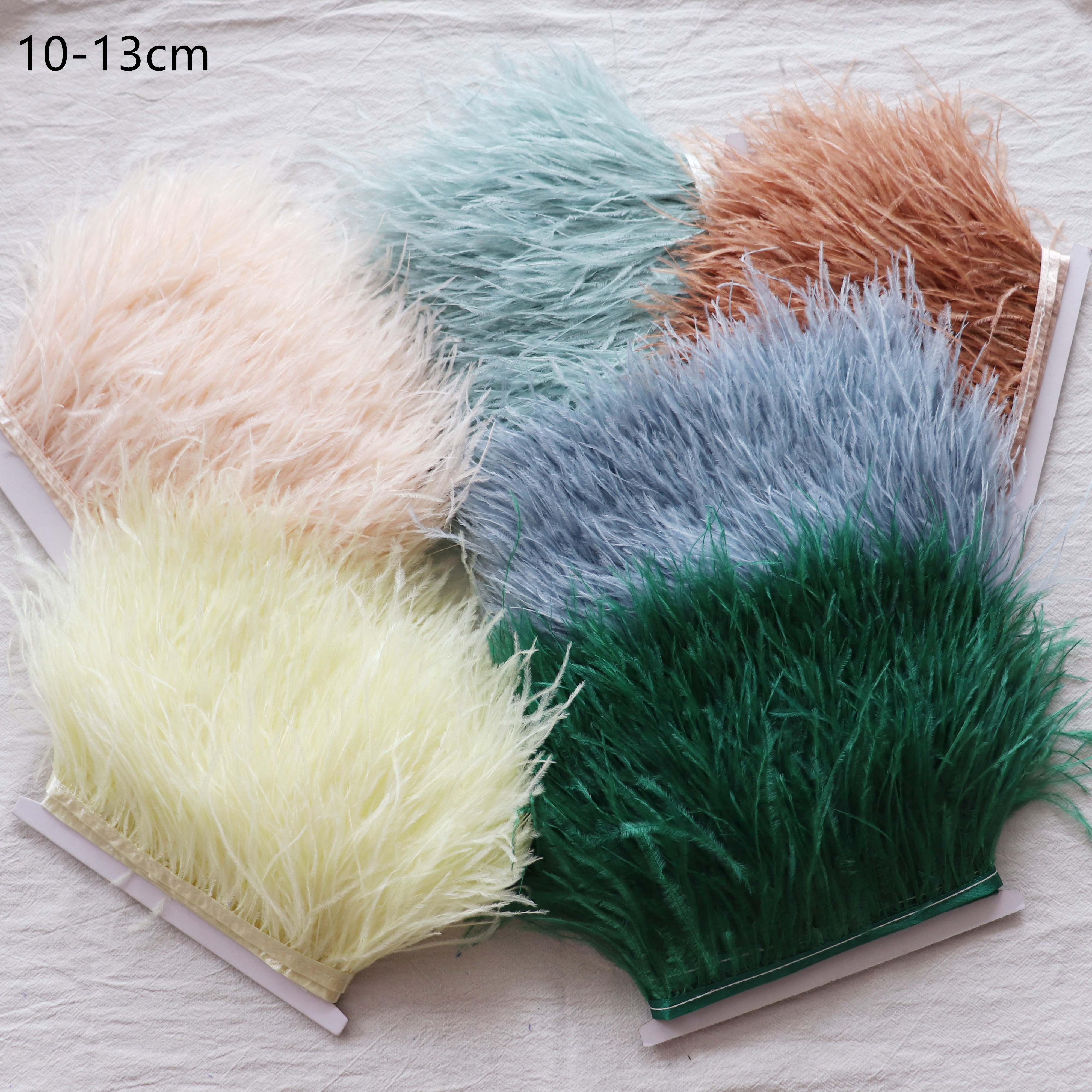 silk ribbon feather ostrich Trimming fringe 10-13 cm ostrich feather trimming for Bags Dresses