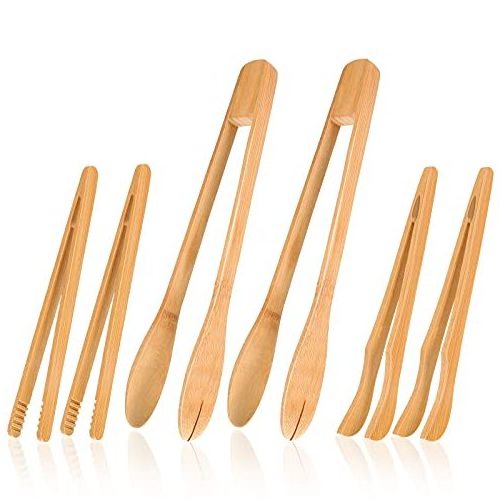 High Quality Mini Wooden Salad Tongs Utensils Salad Spinner Chopped Veggies Bamboo Tong Wood Kitchen Tongs For Holding