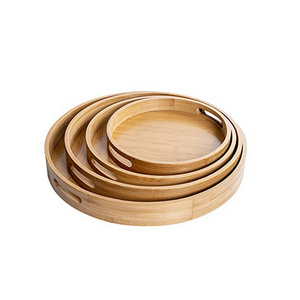 round wooden tray bamboo serving tray bamboo serving tray set