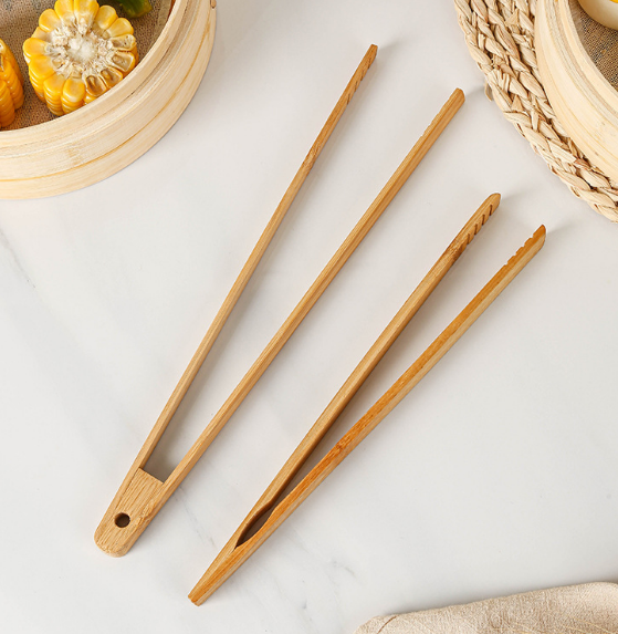 High Quality Mini Wooden Salad Tongs Utensils Salad Spinner Chopped Veggies Bamboo Tong Wood Kitchen Tongs For Holding