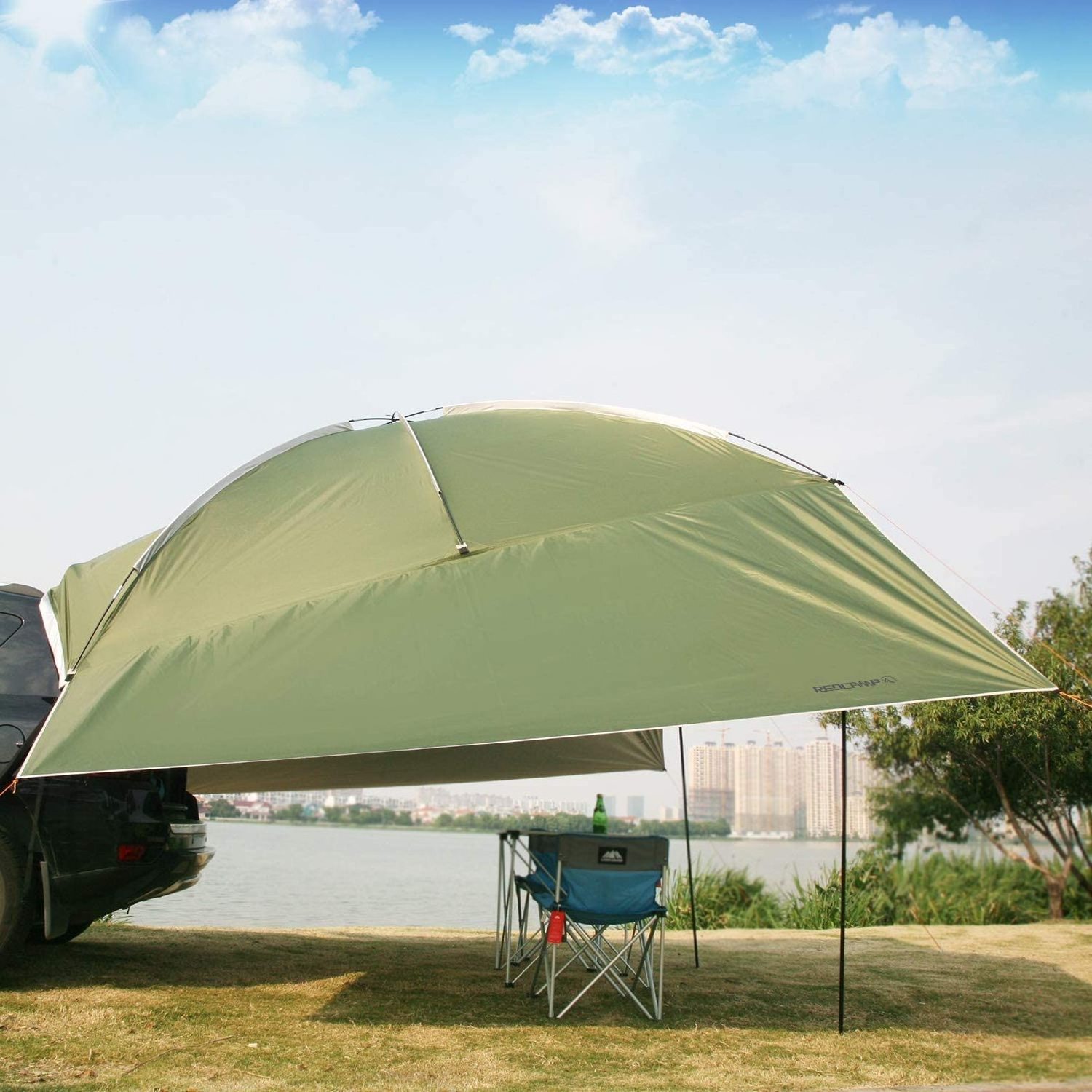 Waterproof Car Awning Sun Shelter Portable Auto Canopy Camper Trailer Sun Shade for Camping Outdoor SUV Tent