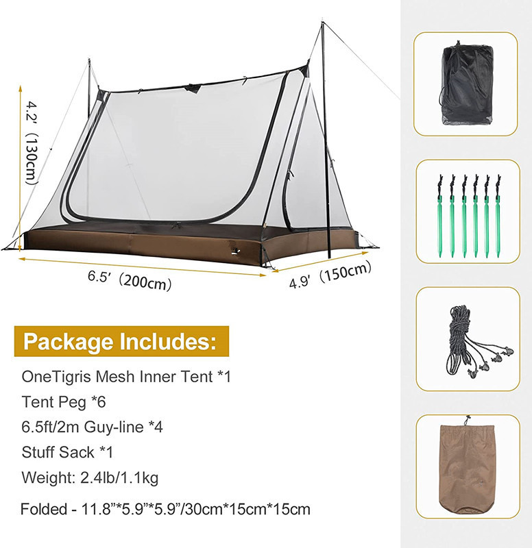 2 Person Mesh Screen Tent Screen Shelter with Waterproof  Floor for Outdoors Camping Lightweight Backpacking Thru-Hiking Travel