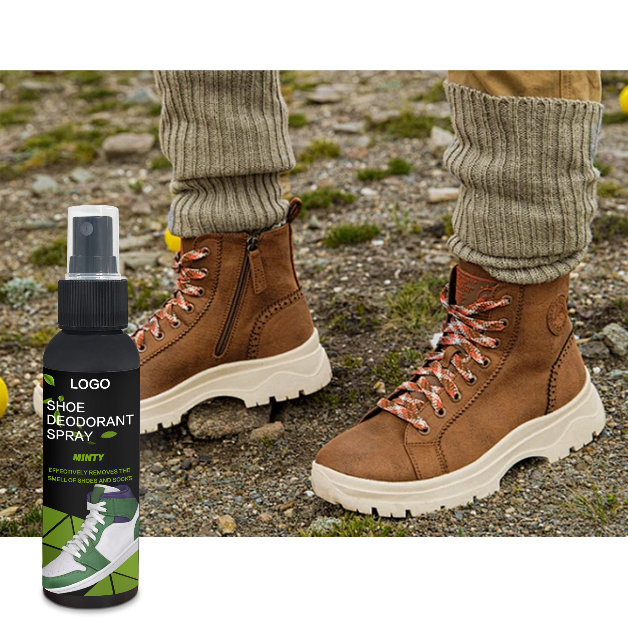 Natural Ingredients Based Shoe Deodorizer Spray Odor Eliminator For All Sneakers