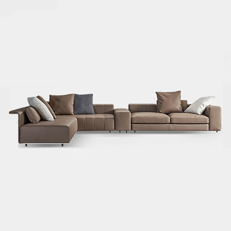 Contemporary Design Italian Furniture Set Modern Sofa Luxury 7 8 12 Seater Modular L Shaped Couch Corner Sectional Leather Sofa