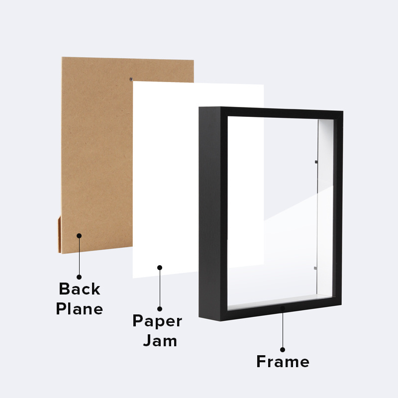 High quality Custom Australia 8*8 white wall art 3D deep square DIY wholesale Handmade MDF shadow boxes photo frames