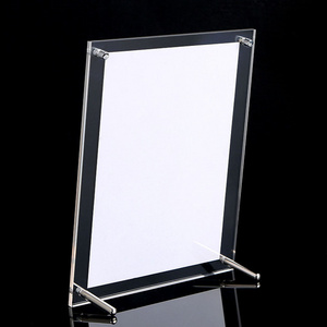 Acrylic Picture Frame Floating Look Desktop Frameless Display 3MM Thickness Clear Magnet Photo Frame 6inch