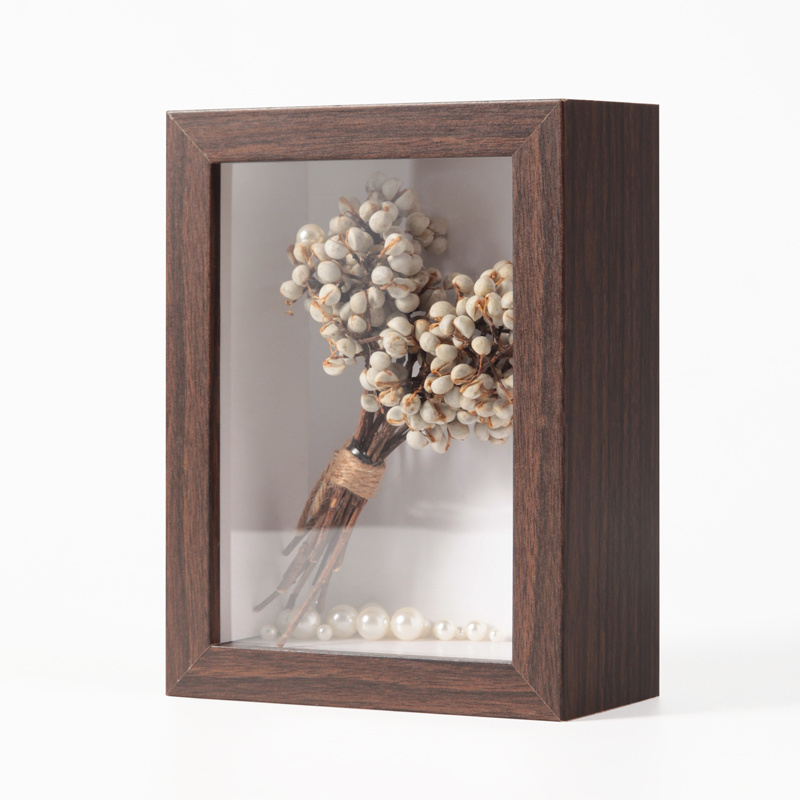 Photo Frame White 3d Deep Art Picture Frame Box Dried Flower Leaves Wood MDF Shadow Box Photo Frame a4 A3