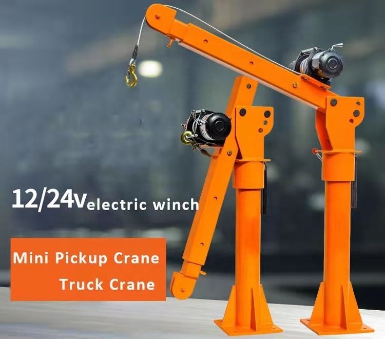 500kg 1000kg 2000kg Mini Hydraulic Electric  Pickup Truck crane truck Mounted small Lifting Crane For Sale