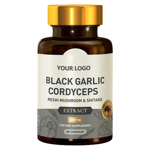 Haccp OEM  4-in-1 Black Garlic Extract with Cordyceps,Yamabushitake, and Reishi Mushroom Capsule Powerful Antioxidant