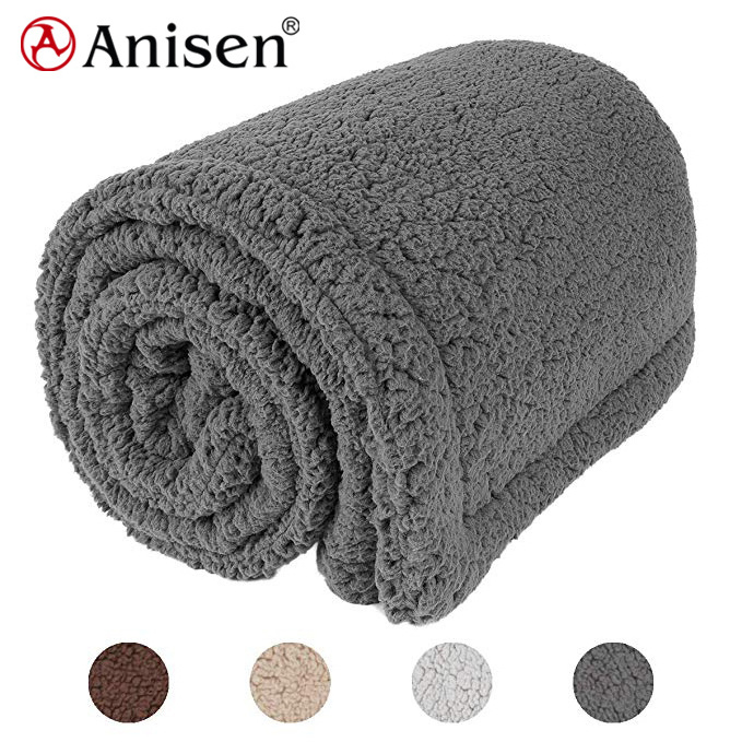 High quality sherpa blanket pet dog beds warm solid pet blankets for sale