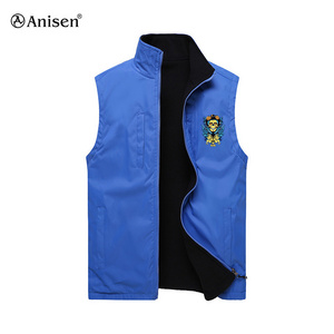 Low Moq custom men softshell vest waterproof vest, outdoor cooling fleece lining work Utility vest for men