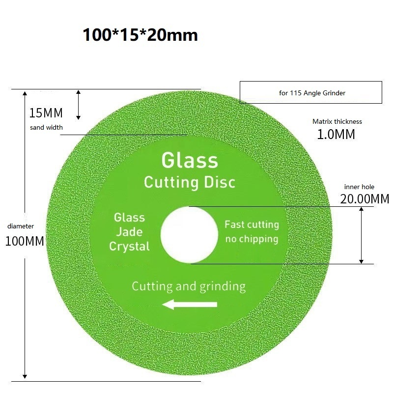 100mm 115mm 125mm Diamond Grinding Disc Round Glass Saw Blade for Glass Cutting