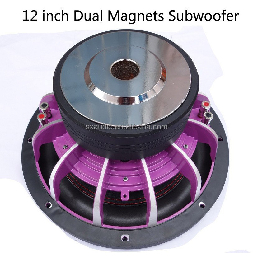 High performance pink die cast subwoofer spl subwoofer 12inch aluminum car subwoofer