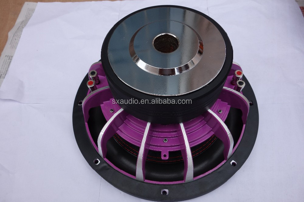 High performance pink die cast subwoofer spl subwoofer 12inch aluminum car subwoofer