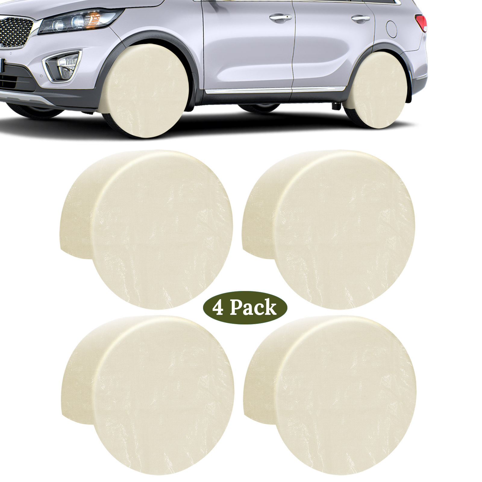 car shape tyre wheel covers for spare custom canvas Masker Set 4pc wheel cover  Storage Tire Covers Set of 4