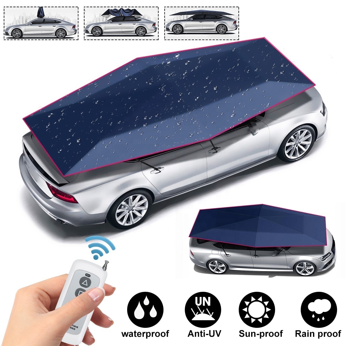 semi-automatic outdoor car vehicle tent umbrella sunshade roof cover anti-uv kit car umbrella sun shade