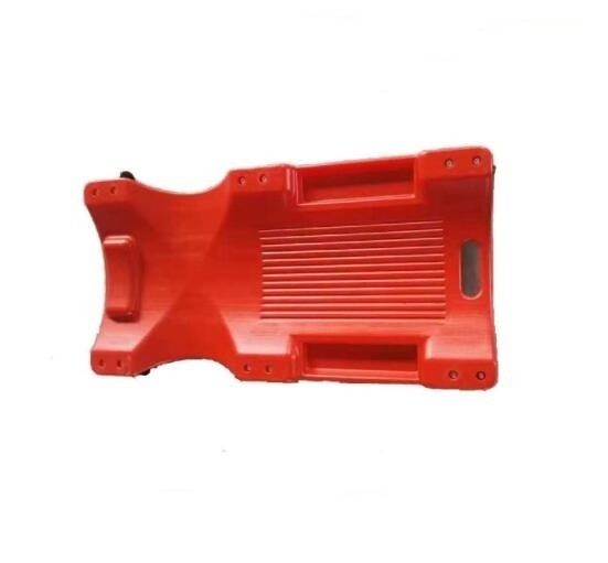 Mechanic Plastic Creeper 40 Inch Blow Molded Ergonomic HDPE Body with Padded Headrest & Dual Tool Trays - 350 Lbs Capacity Red