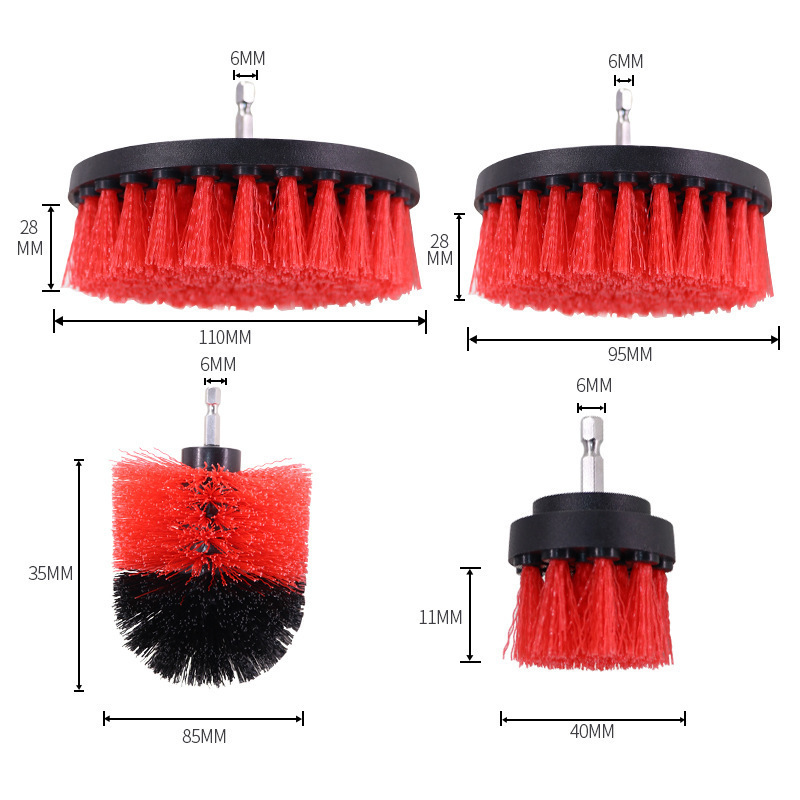 Car Detailing Cleaning Brush Carpet Drill Head Brush Electric Power Scrubber Set Auto Detailing Brush With Drill Kit