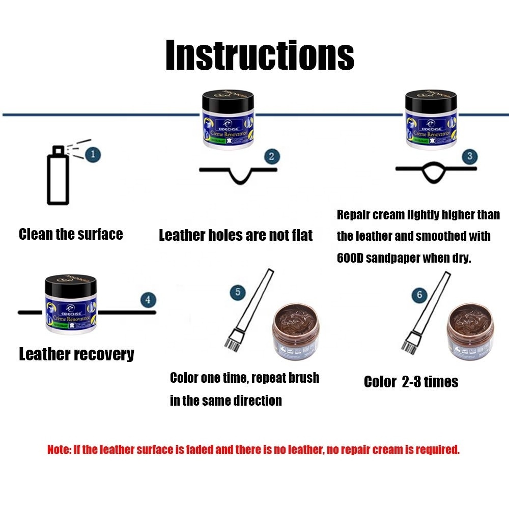 Leather Vinyl Repair Filler Compound Cream