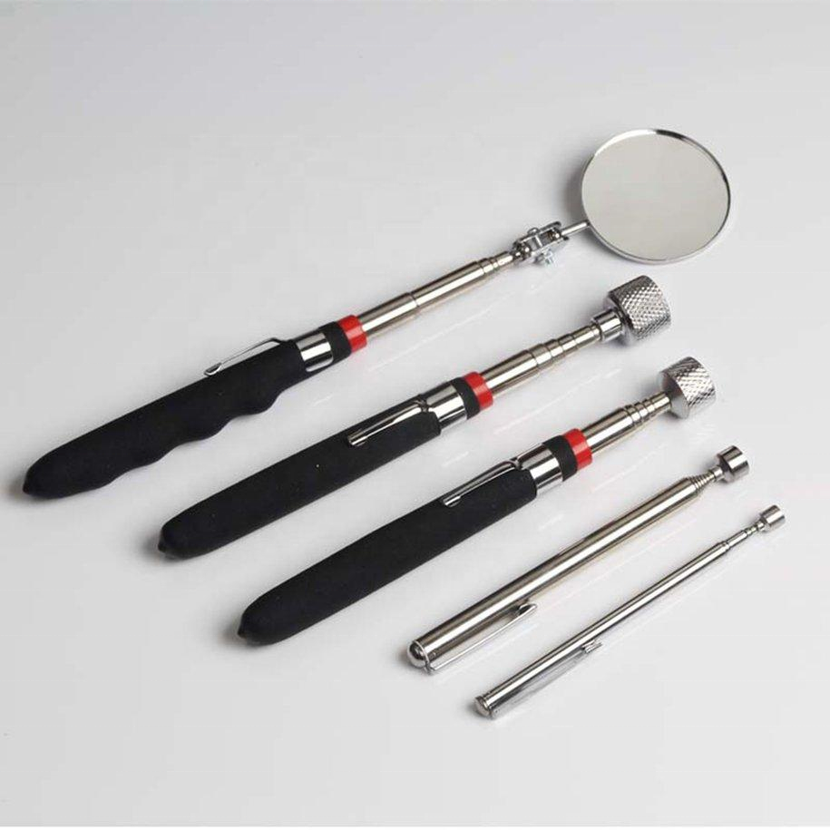 5-piece Set Of Auto Repair Tools Retractable Electromagnetic Tool Inspection Kit Round Mirror Stainless