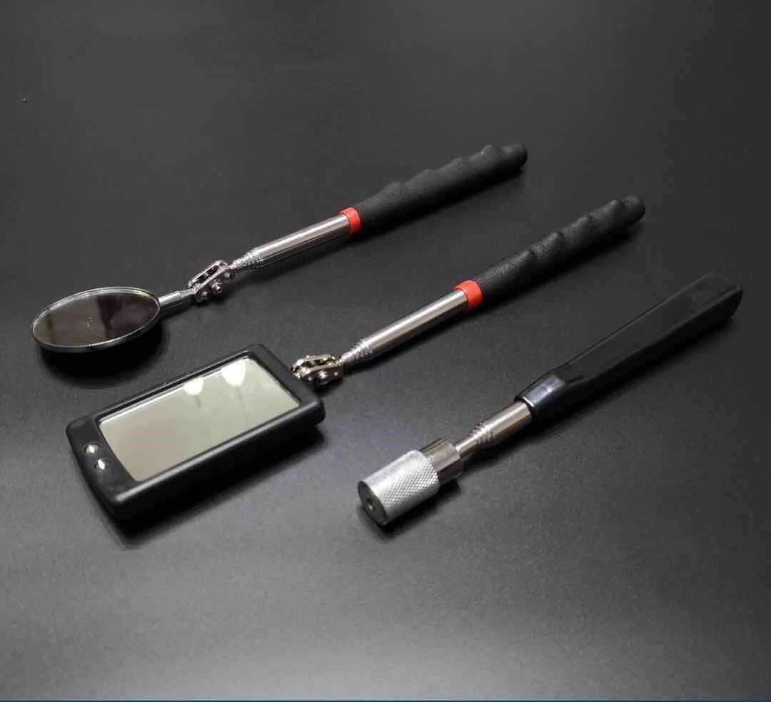 5-piece Set Of Auto Repair Tools Retractable Electromagnetic Tool Inspection Kit Round Mirror Stainless