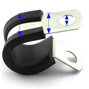 6pcs 1/2 inch Rubber Cushioned Cable 304 Stainless Steel Buffer and Insulated Hose Shape Metal Clamp