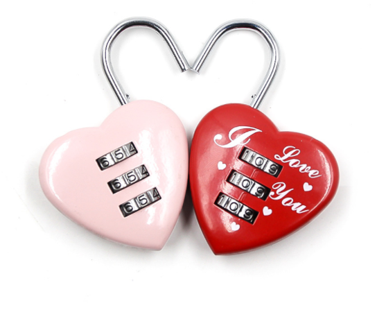 lock factory Luggage Lock Mini Cute Heart Shape 3 Digit Luggage Suitcase Padlock Red Heart Shaped Coded Lock