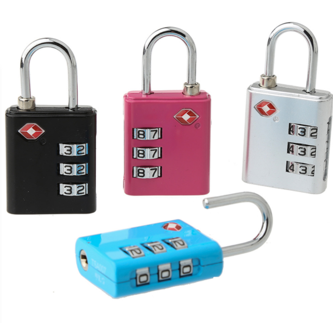 password 3 digit Digital safety iron cable tsa padlock luggage zipper code tsa combination lock