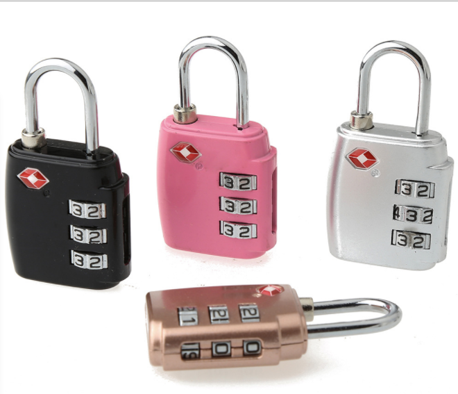 password 3 digit Digital safety iron cable tsa padlock luggage zipper code tsa combination lock