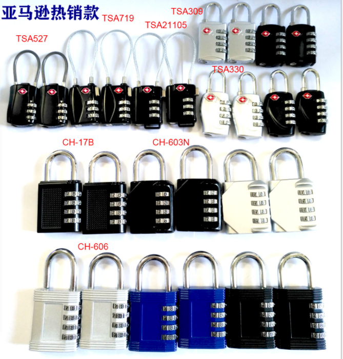 password 3 digit Digital safety iron cable tsa padlock luggage zipper code tsa combination lock