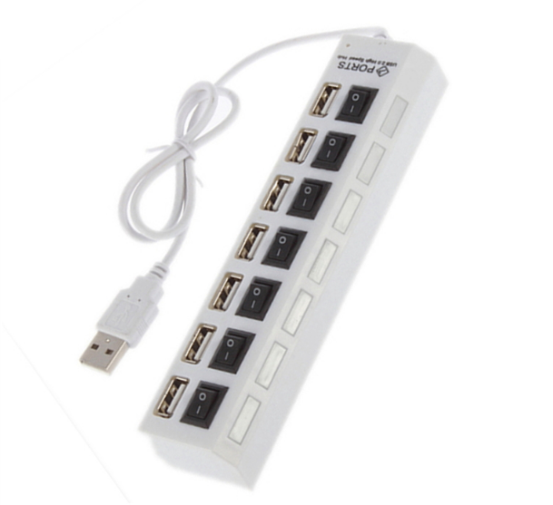 POPULAR High Speed USB 2.0 Hub 7 Ports Portable USB Hub 480 Mbps On/Off Switch Hub USB Splitter Adapter For PC Laptop