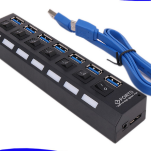 POPULAR High Speed USB 2.0 Hub 7 Ports Portable USB Hub 480 Mbps On/Off Switch Hub USB Splitter Adapter For PC Laptop