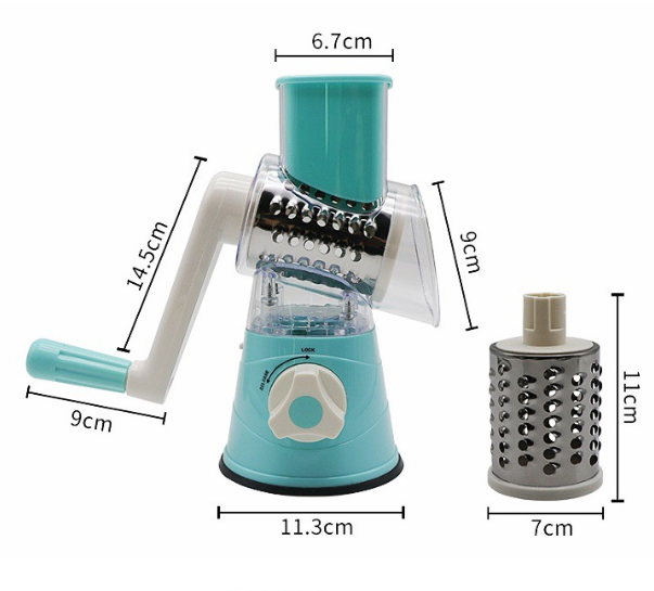 Multi-Functional Household Kitchen Vegetable Cutter, Hand-Operated Cylindrical Vegetable Fruit Slicer Cutter Food Shredder