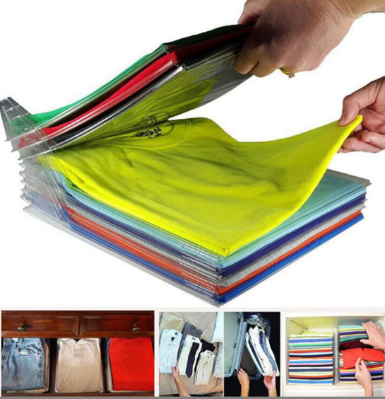 10Pcs/set Fast Clothes Fold Board Travel Backpack T-shirt Document Folding Dividers Home PVC Closet Organizer