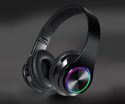 3.5mm RGB light usb music computer wired 7 colors glow gaming headphones over ear game headset cable wire