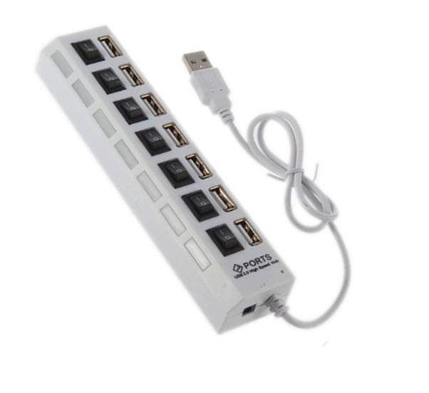 POPULAR High Speed USB 2.0 Hub 7 Ports Portable USB Hub 480 Mbps On/Off Switch Hub USB Splitter Adapter For PC Laptop