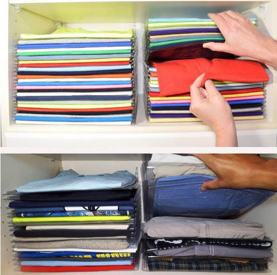 10Pcs/set Fast Clothes Fold Board Travel Backpack T-shirt Document Folding Dividers Home PVC Closet Organizer