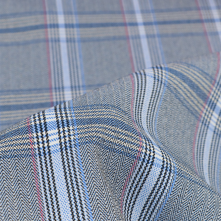 good quality 95% polyester 5%spandex yarn dyed herringbone Woven Fabric for Shirts Suits Clothing