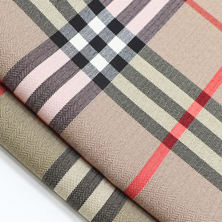 High quality yarn dyed fabric polyester check plaid woven suiting fabric for women dress