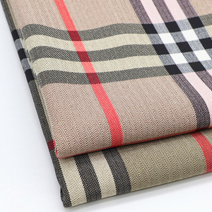 High quality yarn dyed fabric polyester check plaid woven suiting fabric for women dress